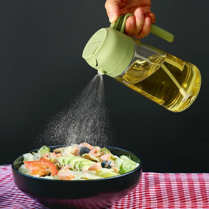 Oil Sprayer and Dispenser Bottle, 500ml Capacity, 2-in-1 Design