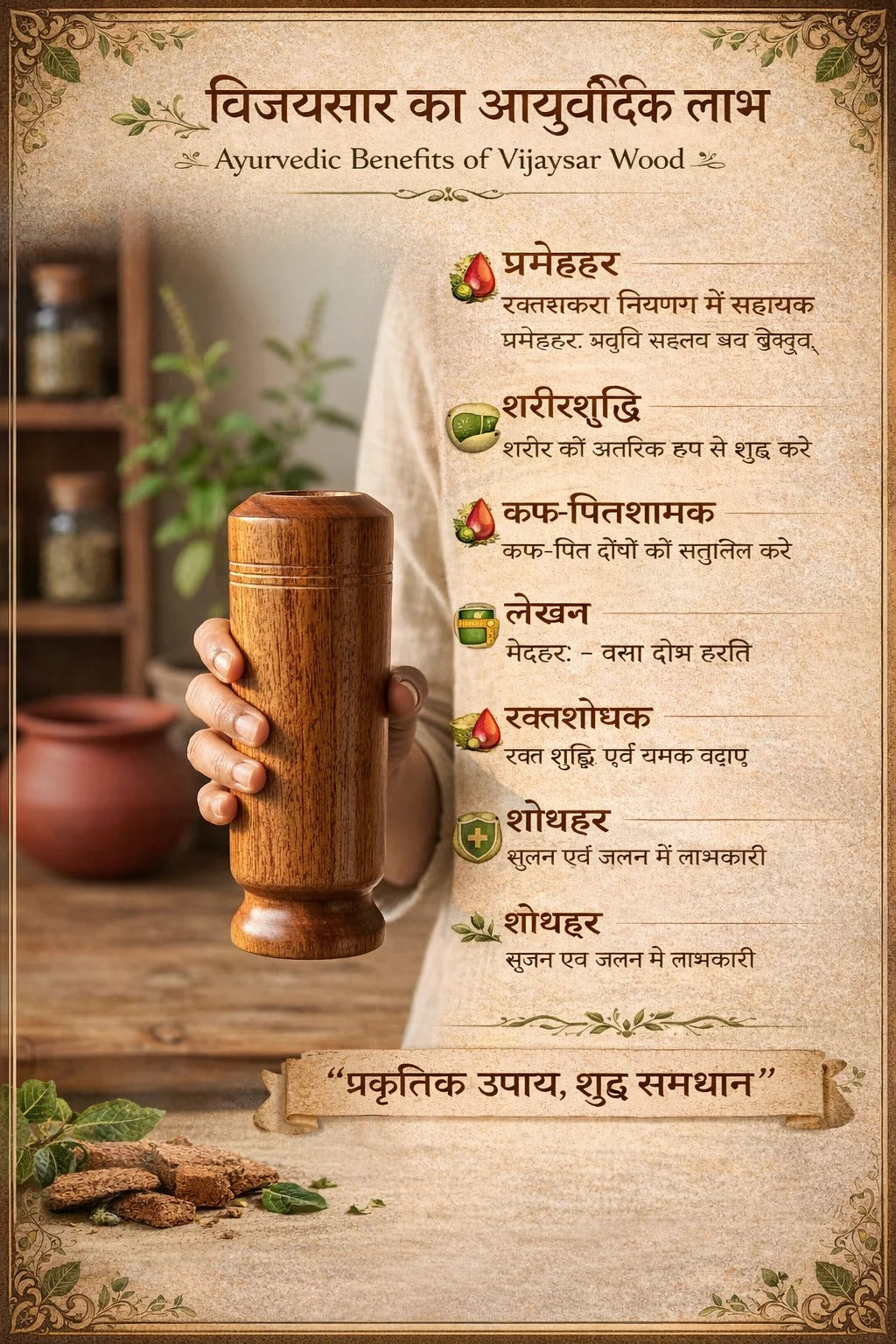 Ayurvedic Vijaysar Wood Sugar Control Glass